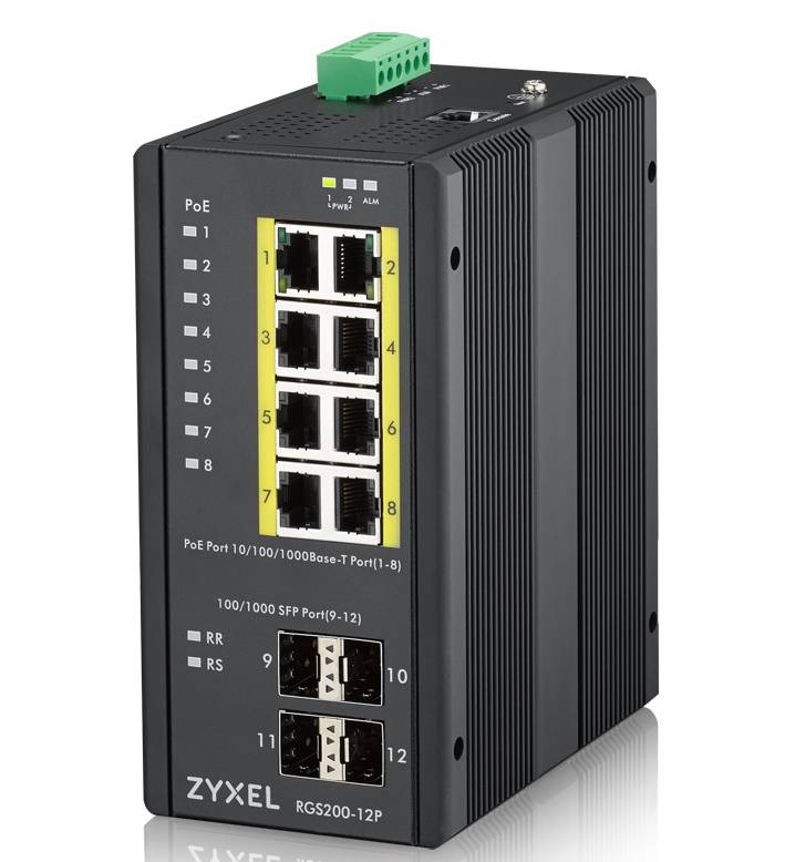 ZyXEL RGS200-12P - Switch - managed - 8 x 10/100/1000 (PoE+)-1