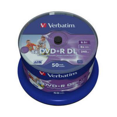 Verbatim - 50 x DVD+R DL - 8.5 GB 8x - mit Tintenstrahldrucker bedruckbare Oberfläche
