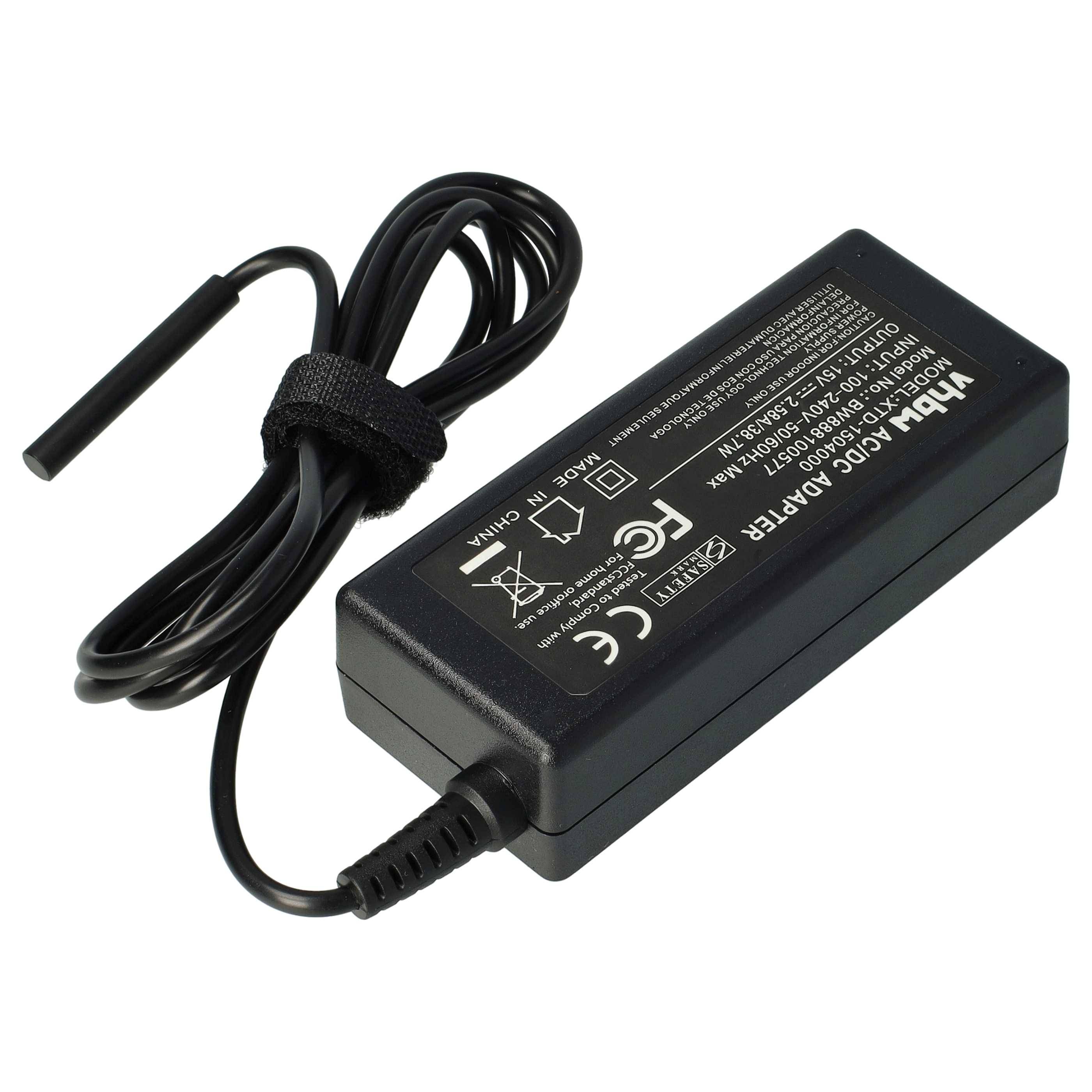 vhbw 220V Netzteil Ladegerät (15 V / 2,58 A) kompatibel mit Microsoft Pro 4 | Pro 2017, Laptop Studio Notebook, Laptop-3