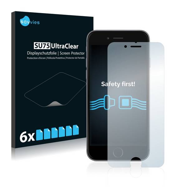 6x Savvies SU75 Displayschutzfolie für Apple iPhone