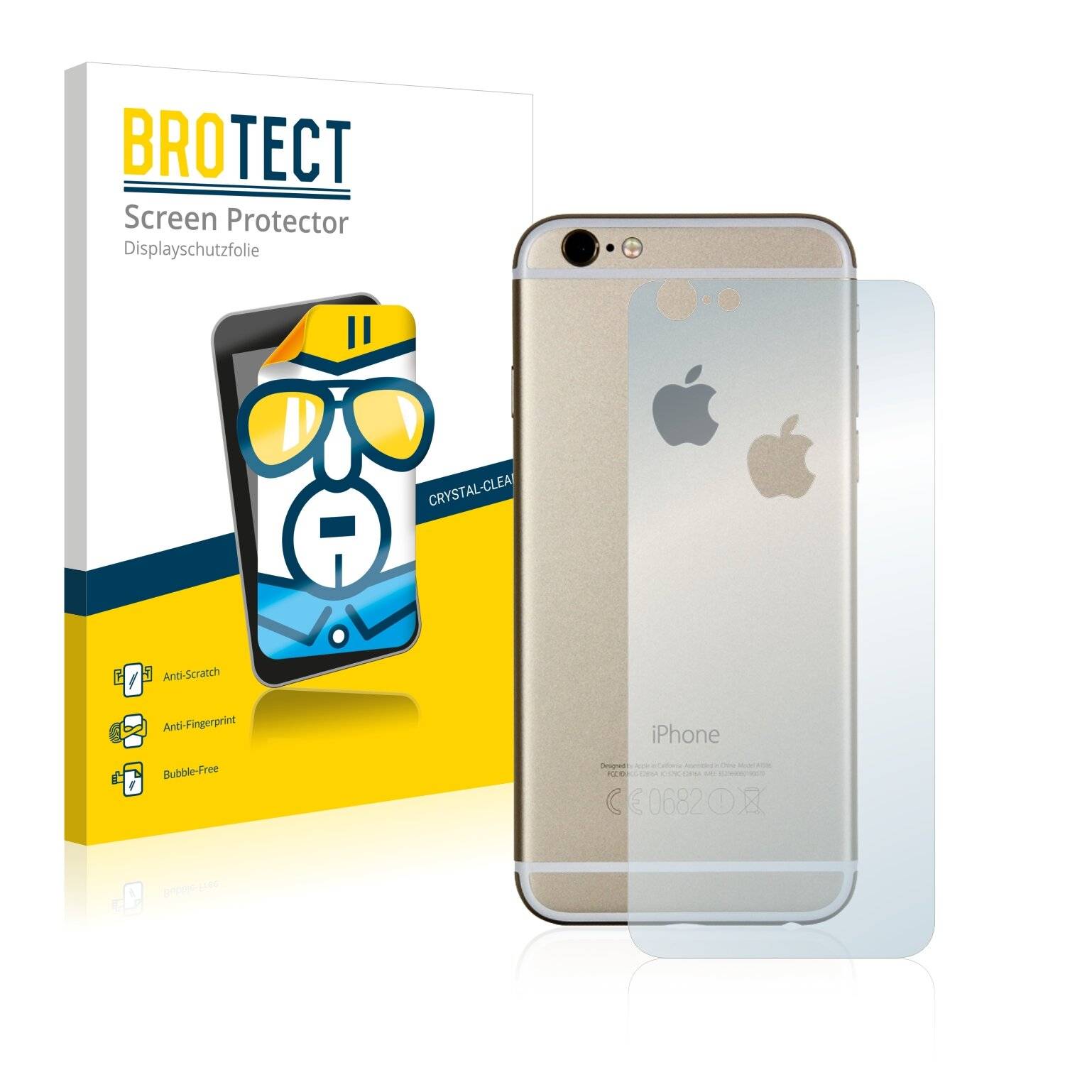 2x BROTECT HD-Clear Displayschutzfolie für Apple iPhone 6S Rückseite (gesamte Fläche +-0