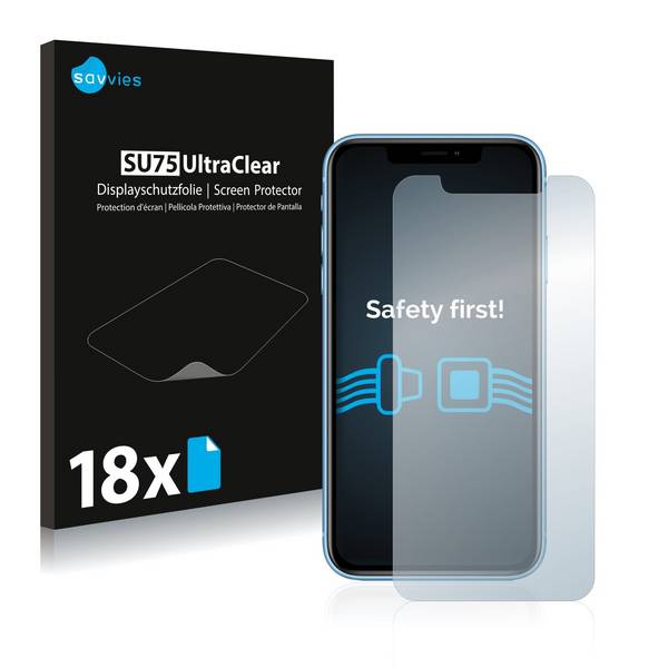 18x Savvies SU75 Displayschutzfolie für Apple iPhone