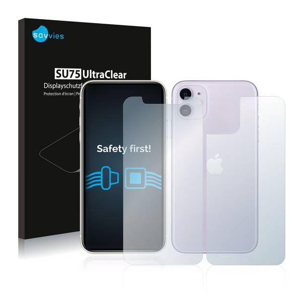 18x Savvies SU75 Displayschutzfolie für Apple iPhone 11 (Vorder +