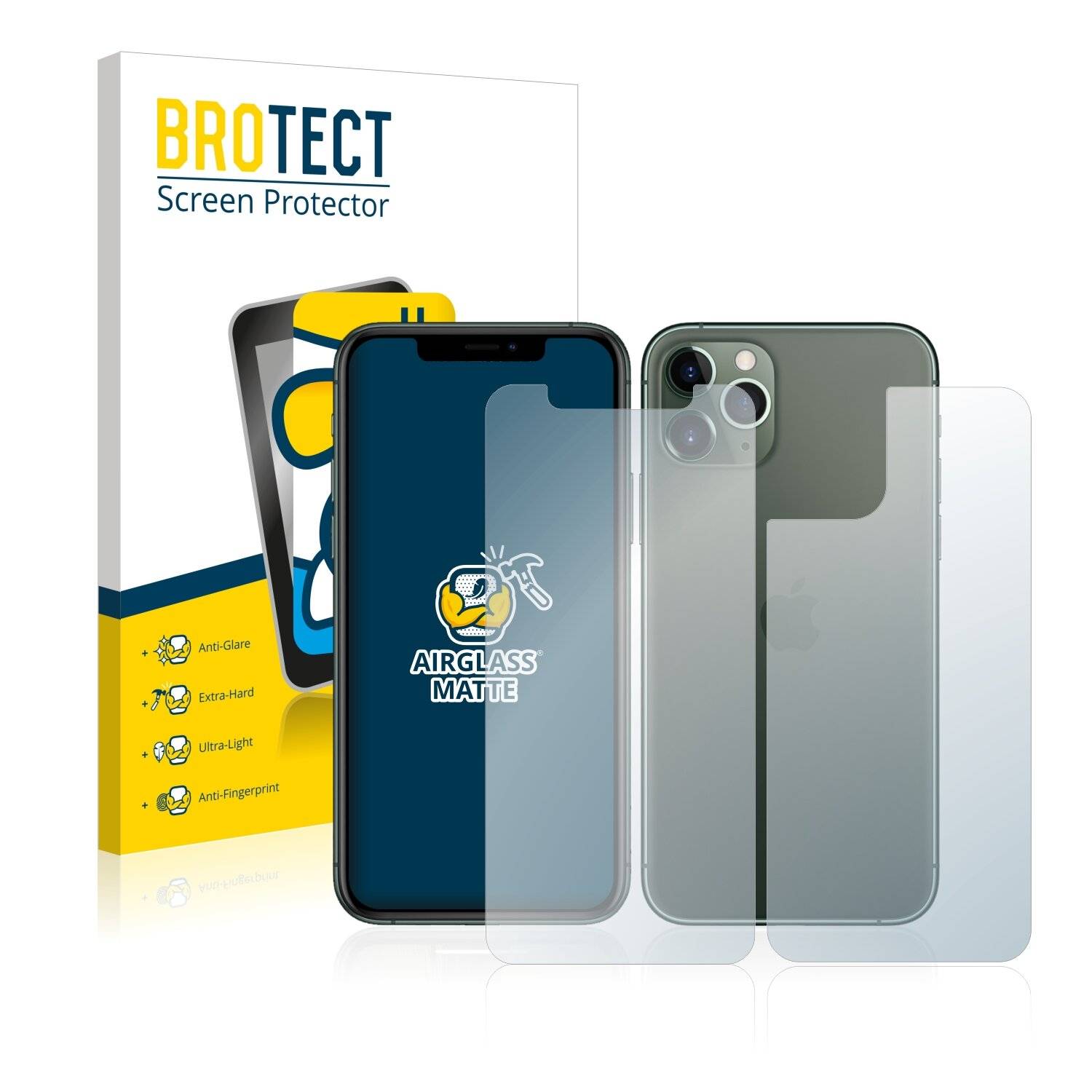 BROTECT Entspiegelungs Schutzglas für Apple iPhone 11 Pro (Display+Rückseite) Schutzfolie Panzer Folie Glas matt-5