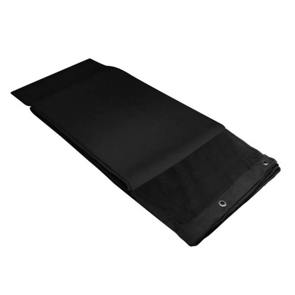 Dekomolton B1 mit brünierten Ösen, gesäumt, 3 x 4 m, schwarz