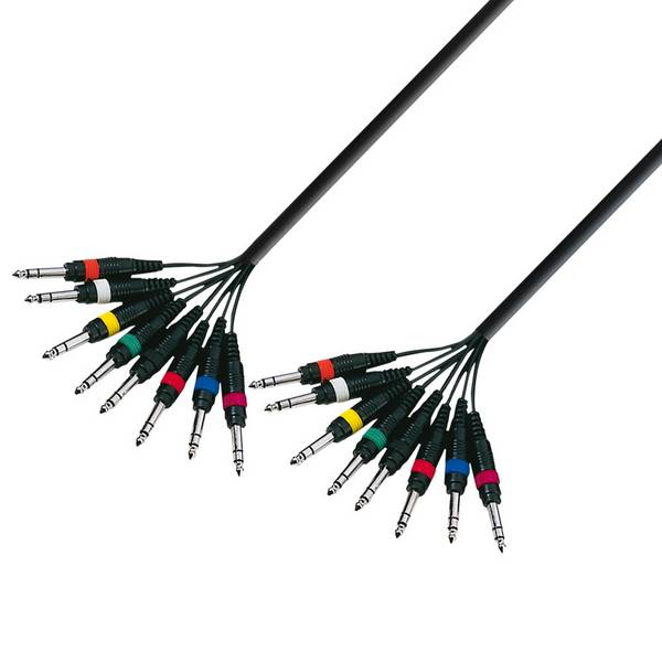 Multicore Kabel 8 x 6,3 mm Klinke mono auf 8 x 6,3 mm Klinke mono 3 m