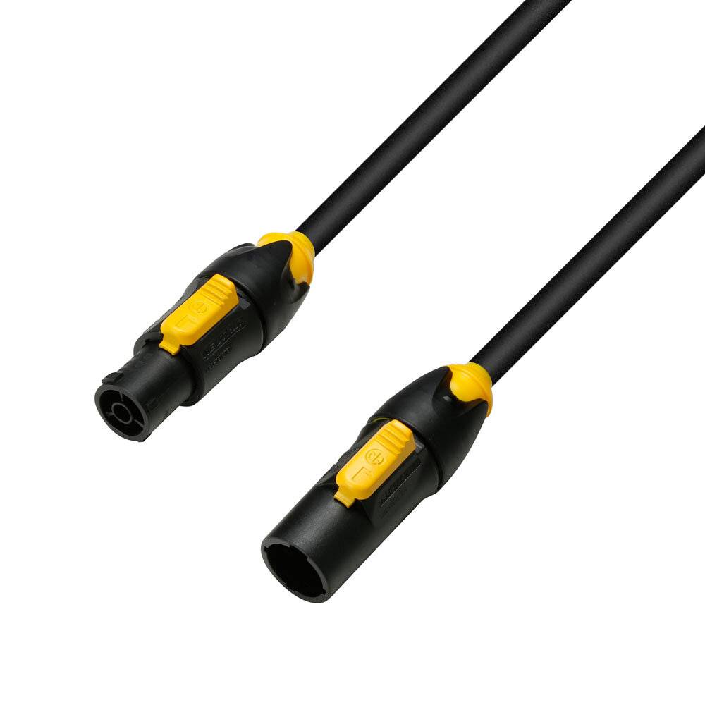 Adam Hall 8101 TCONL 0500 IP65 Strom Anschlusskabel [1x PowerCon-Buchse - 1x PowerCon-Stecker] 5.00 m Schwarz, Gelb-2