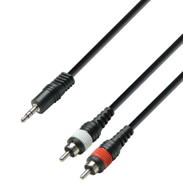 Audiokabel 3,5 mm Klinke stereo auf 2 x Cinch male 6 m