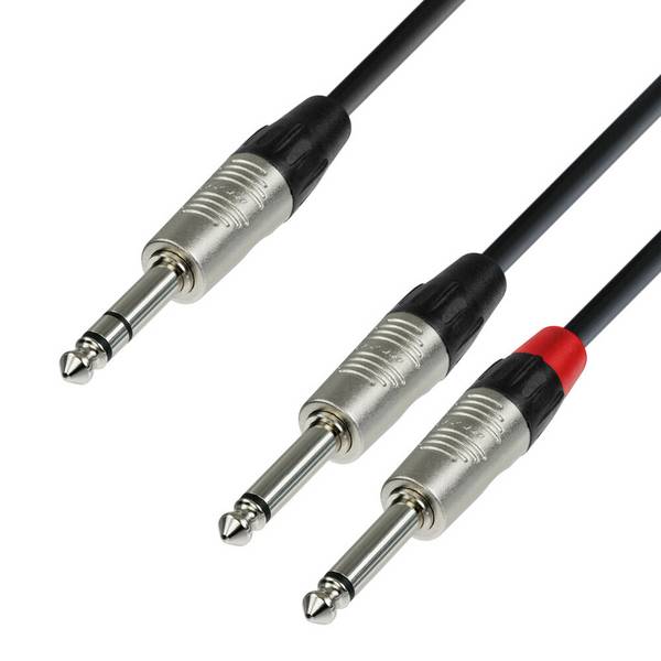 Audiokabel REAN 6,3 mm Klinke stereo auf 2 x 6,3 mm Klinke mono 6 m