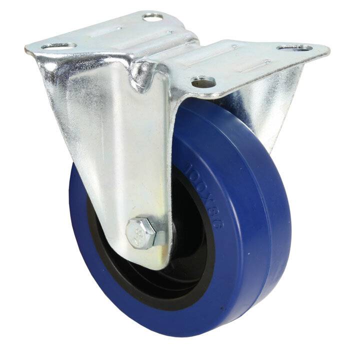 Bockrolle 100 mm mit blauem Rad-1