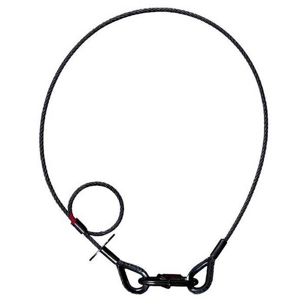 Adam Hall Accessories 43102P - Saveking® Sicherungsseil 4 mm , 1 m, beidseitig Kausche, schwarz