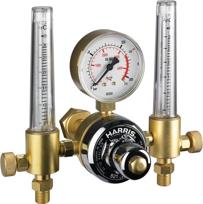 Flaschendruckminderer 821-F Argon/CO₂ 200bar Doppelflowmeter 30l/min-0