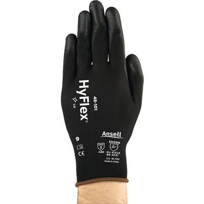 Handschuhe HyFlex® 48-101 Gr.7 schwarz EN 388 PSA II Nyl.m.PU ANSELL