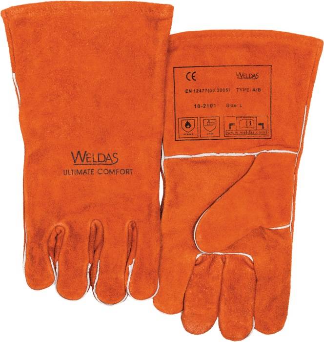 Schweißerhandschuhe Gr.L (9) rot Rindspaltleder EN 388,EN 12477 WELDAS-0