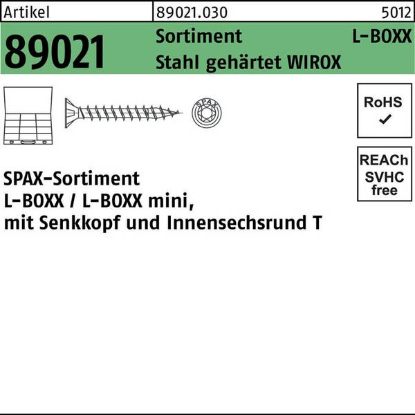 Schraubensortiment R 89021 Montagekoffer L-BOXX Mini WIROX 1 Stück SPAX