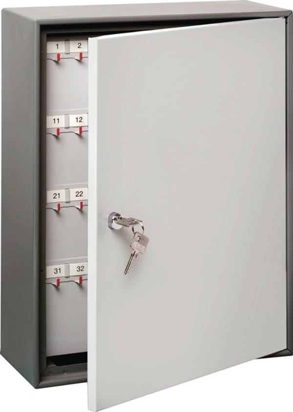 Schlüsselschrank 6700/108 R H380xB285xT105mm2-türig m.Zylinderschl.Anz.Hak.108