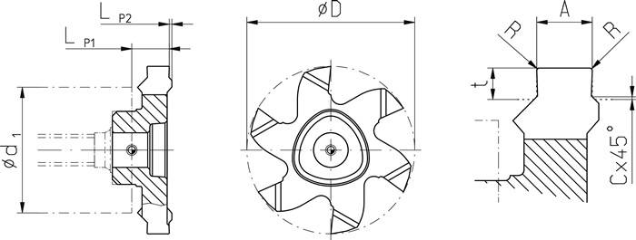 Zirkularfräsplatte P2526 DIN B.4,15mm t2,5mm m.Kantenbruch MIMATIC-3