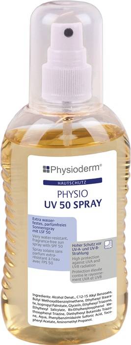 Hautschutzspray PHYSIO UV 50 SPRAY 14286-001 Inhalt 200 ml Ausführung unparfümiert Gebinde Pumpsprühflasche-0