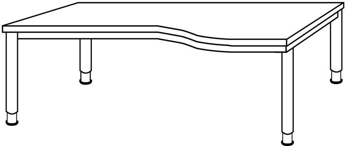 Hammerbacher Schreibtisch 180x80cm eiche VHS19/E/S