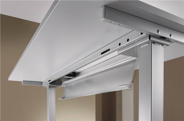 Schreibtisch H710-1200xB1200xT800mm weiss elektr.höhenv.-1