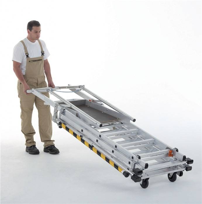 Preisbild für Plattformleiter 7 Sprossen Alu.Plattform L665xB440mm höhenv.ZARGES