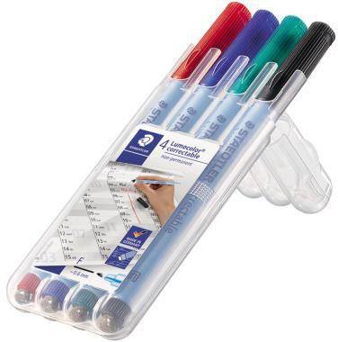 STAEDTLER Folienstift Lumocolor 305M WP4-1 F M f. sort. 4 St./Pack-0