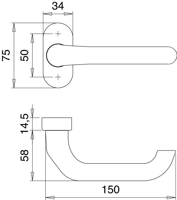 Preisbild für Feuerschutzdrückerlochteil 1300/2133 Alu.F12 gekr.4-KT.9mm EDI