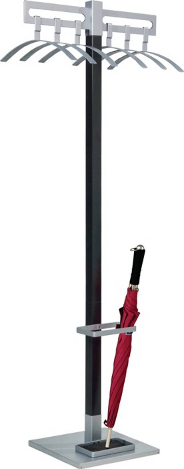 Garderobenständer H.1700mm o.Schirmhalter silber/schwarz