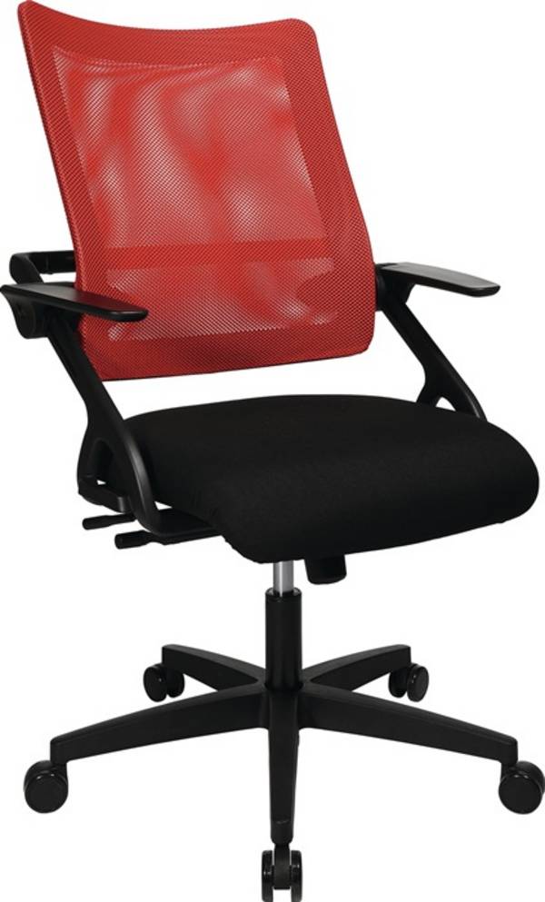 Bürodrehstuhl m.Wippmechanik rot/schwarz 420-550mm m.Armlehnen Trgf.110kg