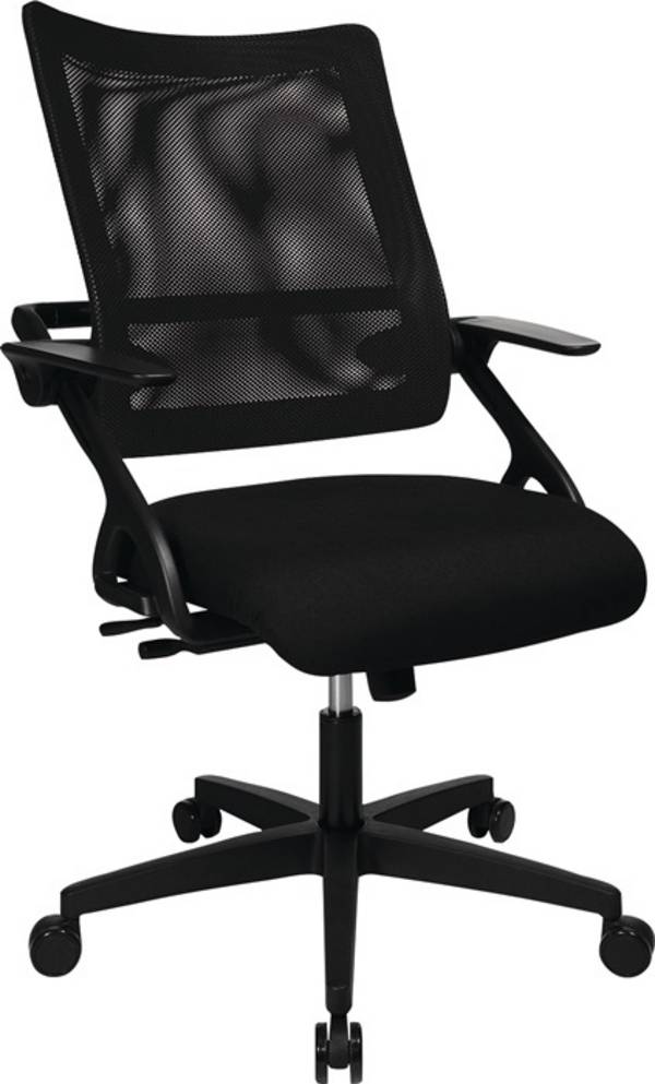 Bürodrehstuhl m.Wippmechanik schwarz/schwarz 420-550mm m.Armlehnen Trgf.110kg