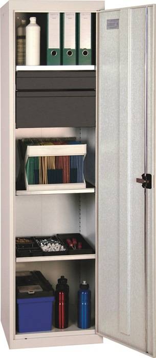 Werkzeug-/Beistellschrank H1800xB500xT500mm 2Schubl.,3Bd.lichtgrau/lichtgrau-0