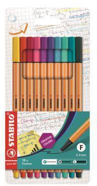 STABILO Fineliner point 88 8810-1 0,4mm farbig sortiert 10 St./Pack.-0