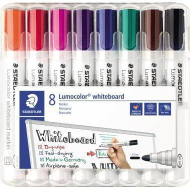 STAEDTLER Whiteboardmarker Lumocolor 351 WP8 2mm sort. 8St.-0