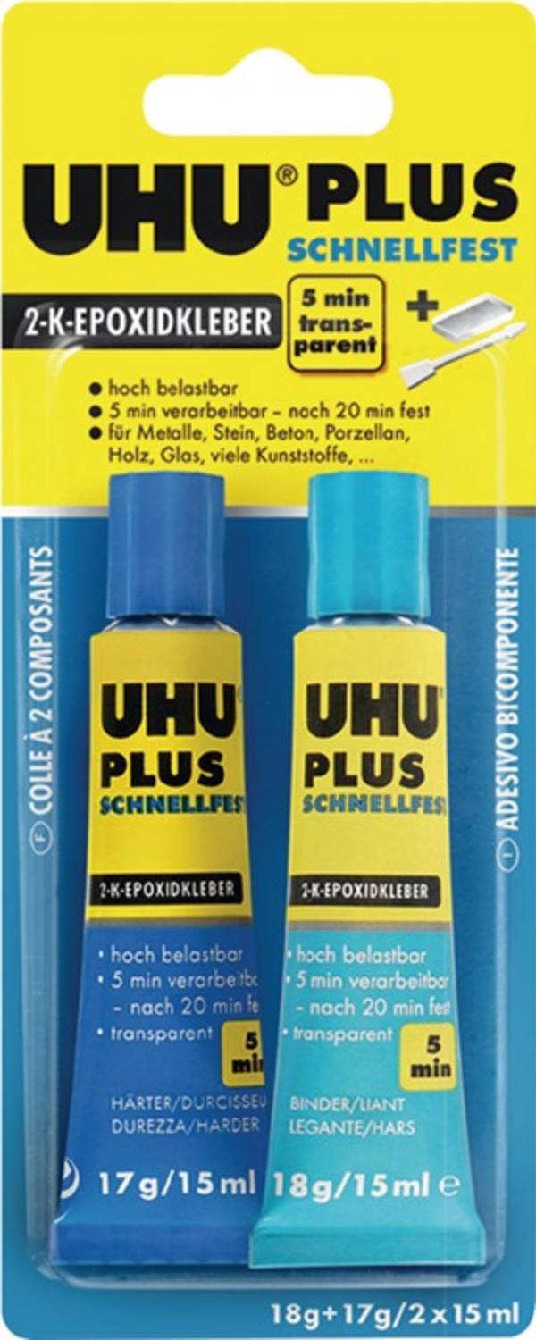 2K-Epoxidharzklebstoff PLUS SCHNELLFEST 35g farblos Tube UHU