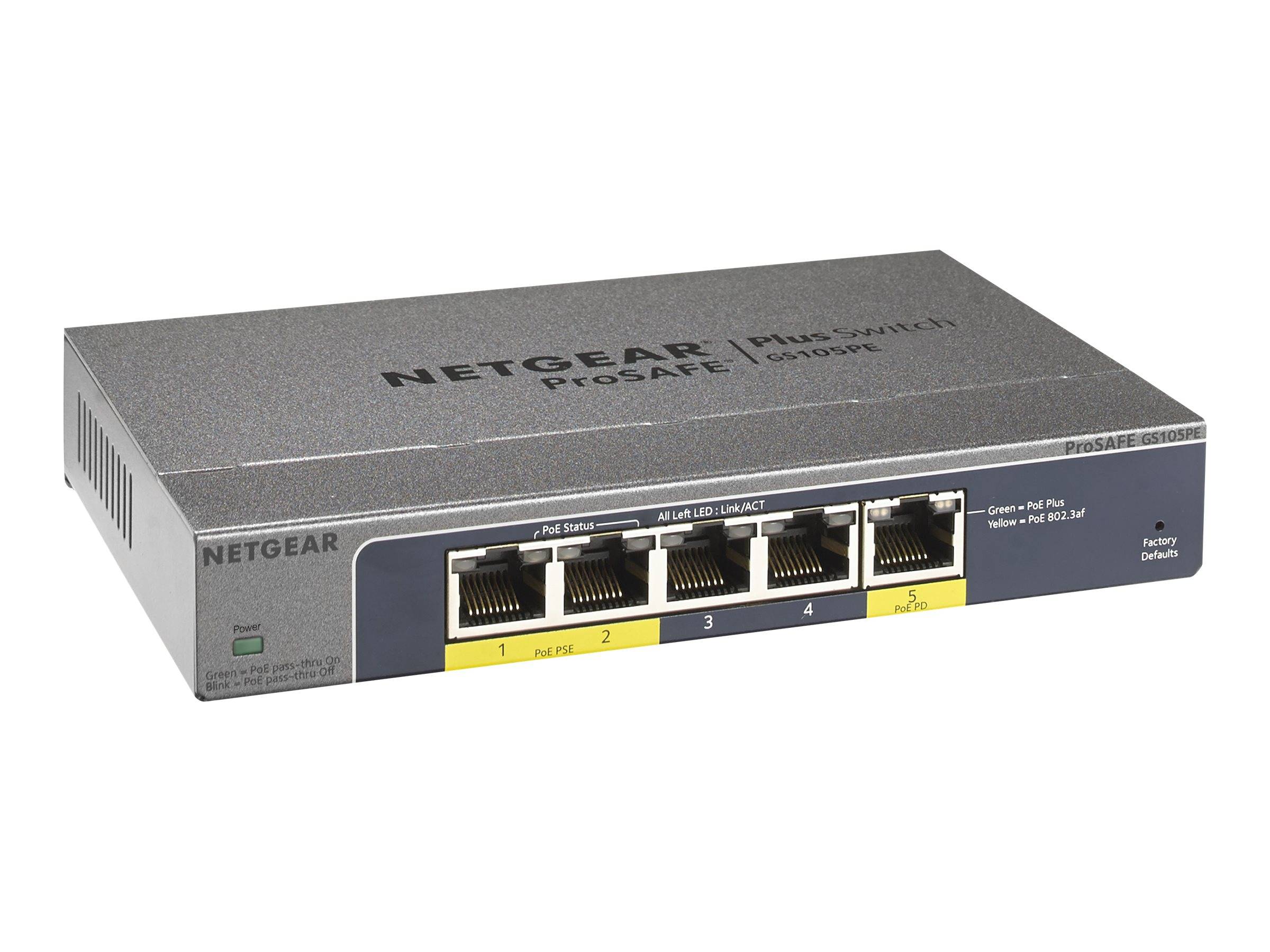 NETGEAR GS105PE-10000S GS105PE-10000S Netzwerk Switch 5 Port PoE-Funktion-2
