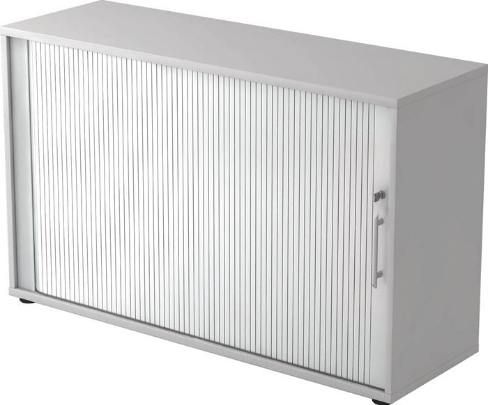 Rollladenschrank H748xB1200xT400mm lichtgrau/silber Rolllade silber-0