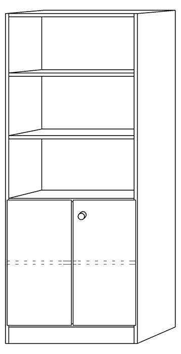 Schrank H2004xB800xT420mm Ahorn 2 Türen H.1270mm Knaufgriff-0