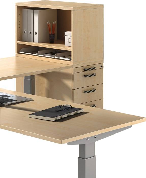 Aufsatzschrank H530xB800xT428mm 1 OH u.3 Kunststoffablagen weiß-1