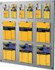 Prospekthalter H1000xB750xT60mm 27Fächer A4,DINlang Metallplat.Stahldr.alusilber