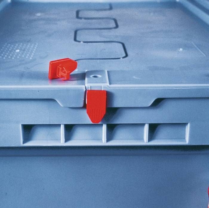 Einwegplombe rot f.Stapelbehälter m.Klappdeckel 500 St./Beutel BITO-0