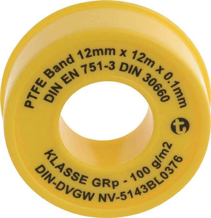 PTFE Dichtband GRp L12m B12mm D0,1mm weiß 100g/m² Rl.GEKA-0