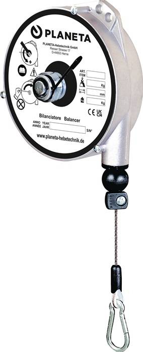 Federzug TCN 9337 Trgf.4-6kg Edelstahl-Drahtseil Seillänge 2,5m