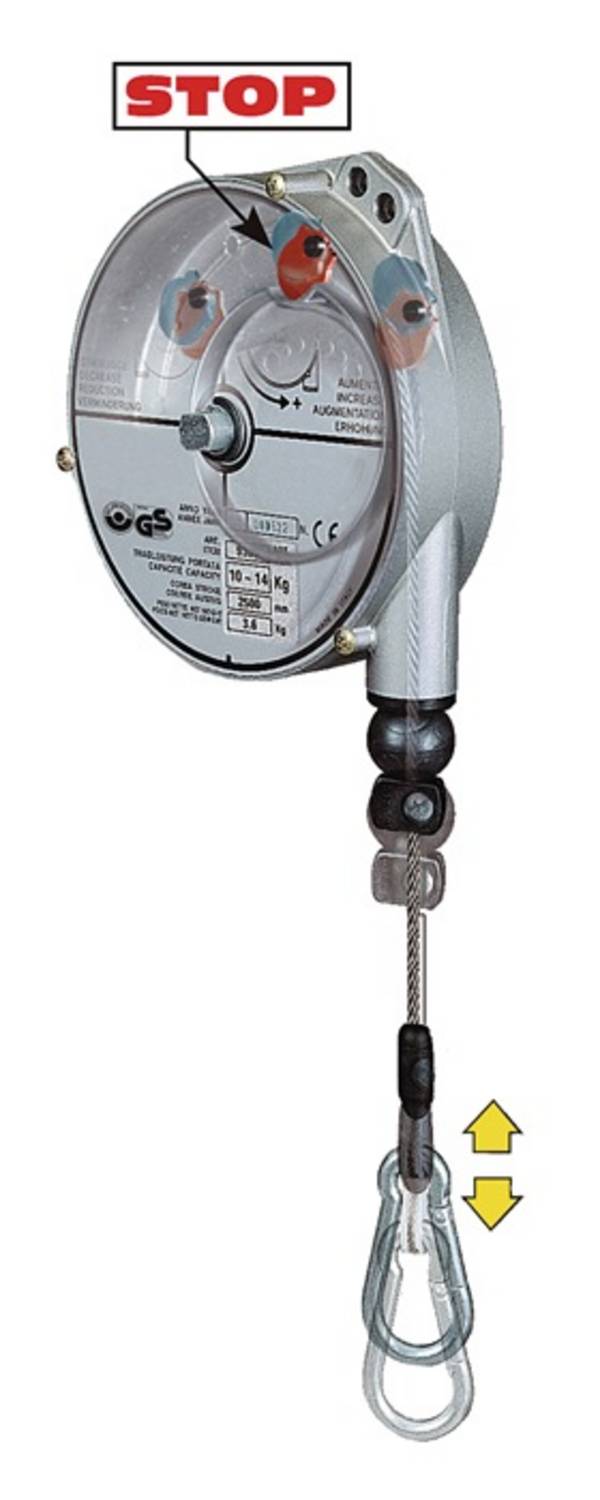 Federzug TCN 9347 Trgf.4-6kg Edelstahl-Drahtseil Seillänge 2,5m