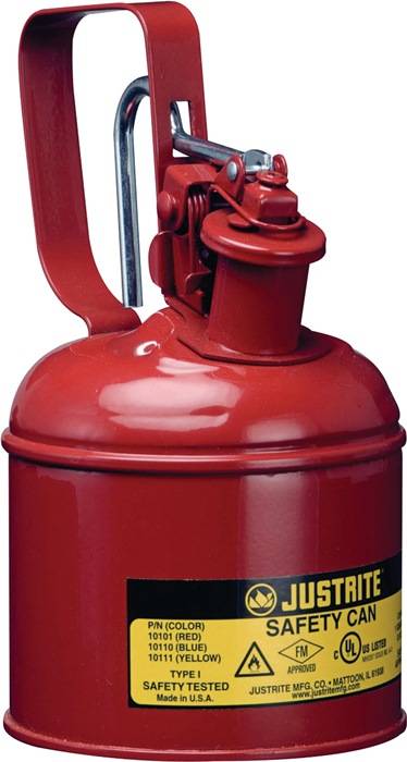 Justrite® Sicherheitsbehälter Typ I, Auslösegriff, rot, 1 Liter