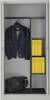 Einschwenktürenschrank H1950xB950xT420mm 2Türen/Gerderobe/Hutabl./3Fbd.kurz grau