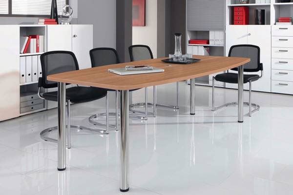 Konferenztisch B2200xT1030xH720-740 Nussbaumdekor HAMMERBACHER