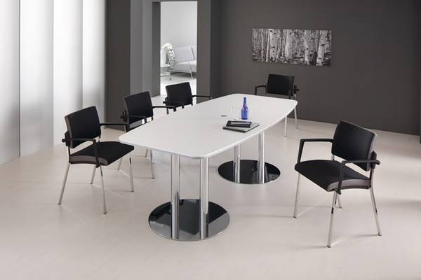 Konferenztisch 220x103/83 Grau/Chrom