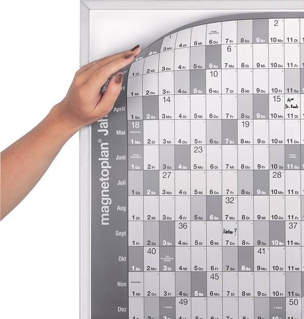 Jahresplaner Trägertafel o.Folie B865xH620mm MAGNETOPLAN