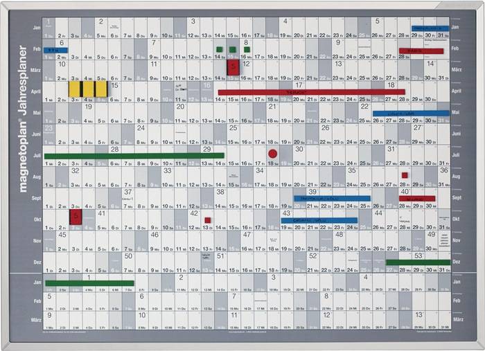Jahresplaner Trägertafel o.Folie B865xH620mm MAGNETOPLAN-1