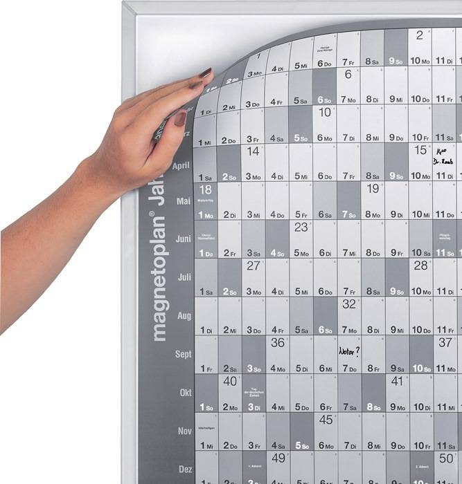 Jahresplaner Trägertafel o.Folie B865xH620mm MAGNETOPLAN-2